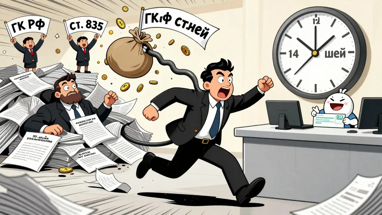 Вкладчик бежит к банку, его деньги превращаются в юристов с законами, а банкир погребен под незаконными условиями.