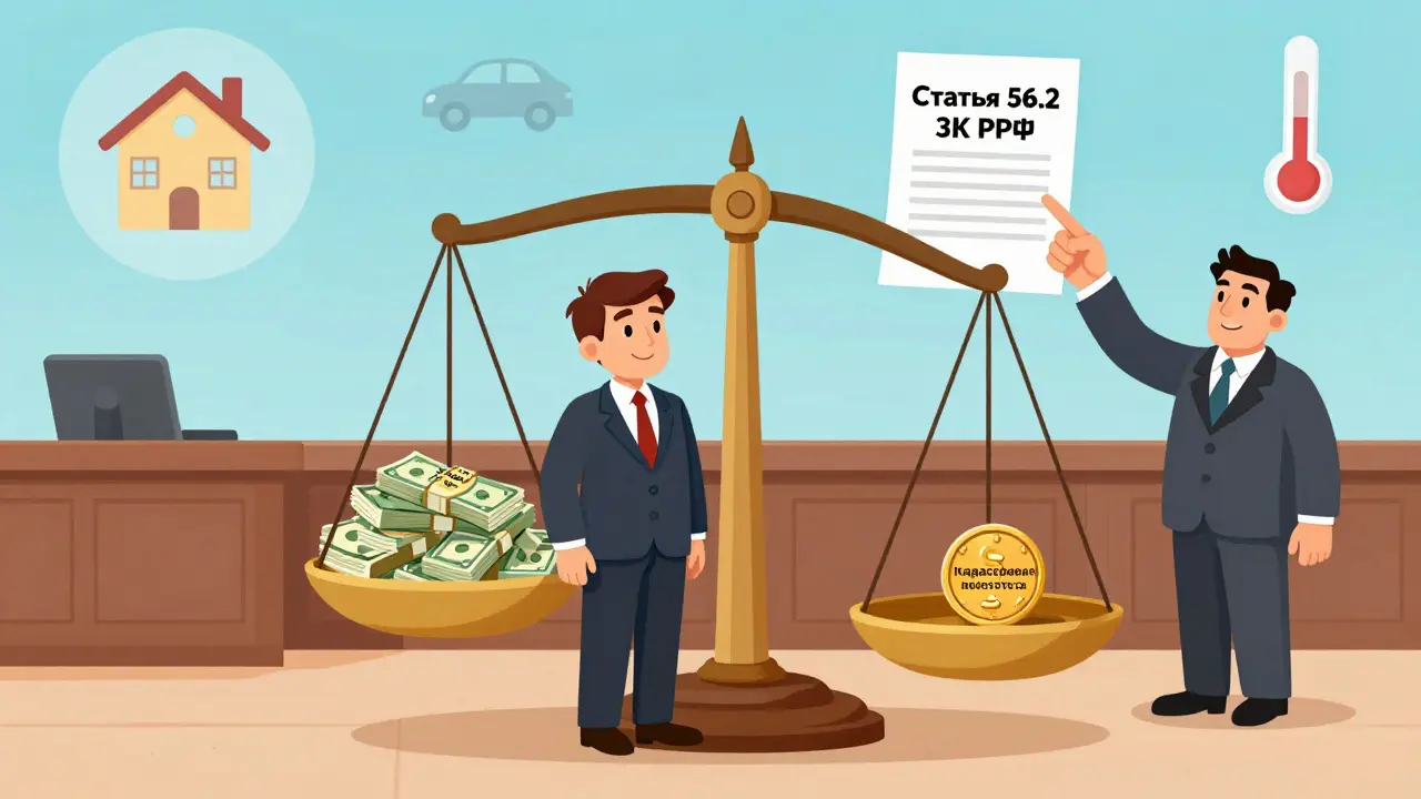 Судебный процесс: весы сравнивают справедливую компенсацию и заниженную кадастровую оценку.