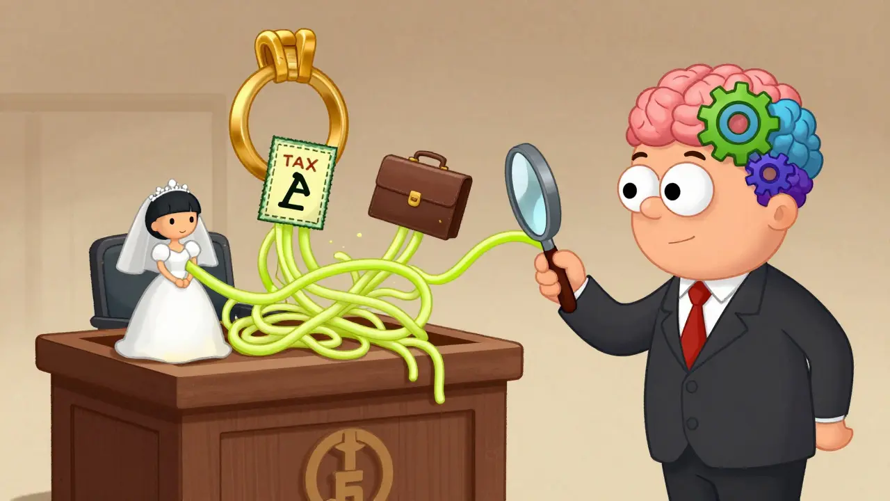 Юрист с магнитом распутывает переплетённые области права: семейное, налоговое, корпоративное.