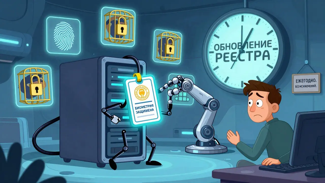 В 2026 году биометрические данные защищены сертифицированными средствами, а реестр обновляется ежегодно по таймеру.