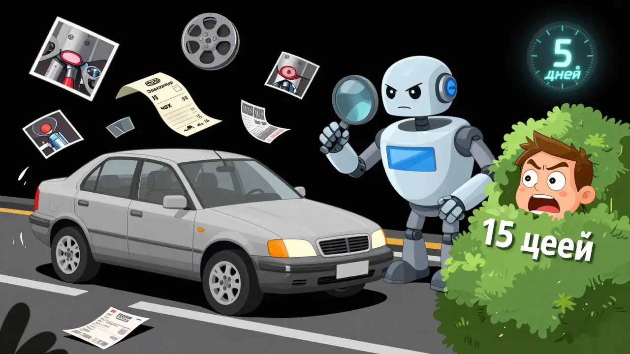 Машина с повреждениями и плавающие доказательства: фото, видео, чек эвакуатора — страховая проверяет их перед выплатой.