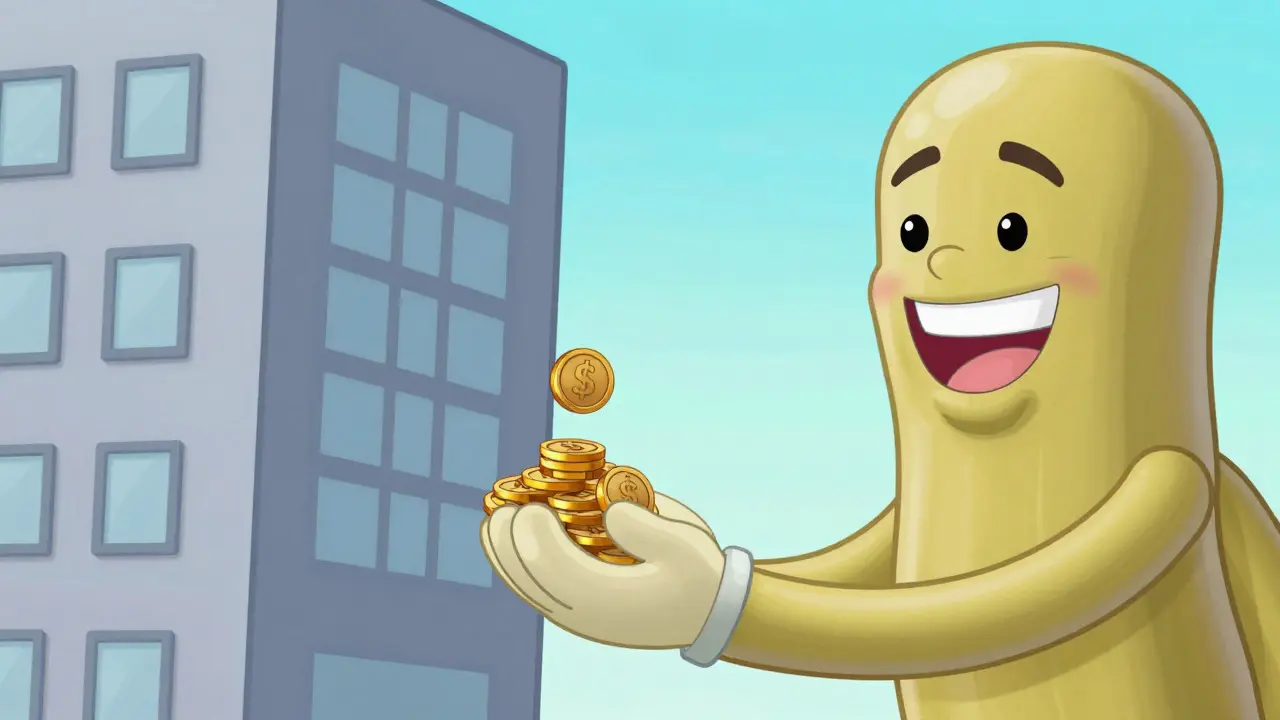 Мультяшная сделка: маленькие деньги за большой дом, продавец улыбается