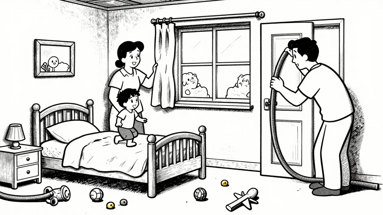 Родители готовят детскую комнату для нового ребенка