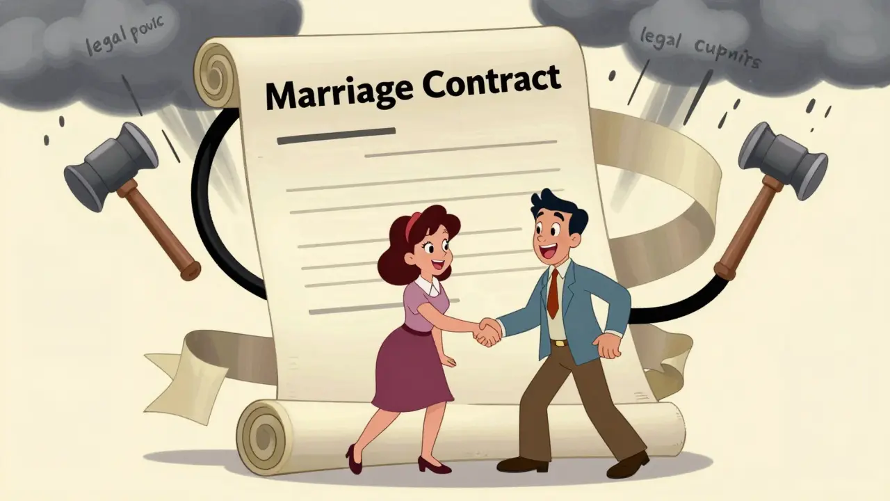 Супруги подписывают брачный договор, создающий защитный барьер