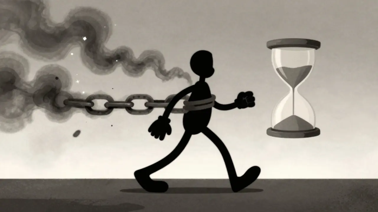 Свободный человек уходит вперед после списания кредитов.